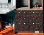 FLFK Vintage Wallpaper Peel and Stick Red Rose Wallpaper 16in x 384in Floral - Image 5