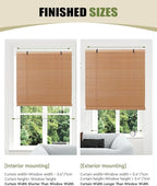 FoundGo Retro Bamboo Blinds 35" W x 72" H Bamboo Roman Shades Light Filtering - Image 3