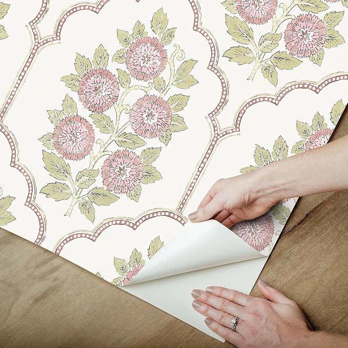 NuWallpaper x Society Social Floral Bazaar Rose Water Peel and Stick Wallpaper - Image 6