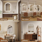Arched Backlit Mirror Bathroom 20"x30"- Frameless LED Bathroom Mirror - Image 8