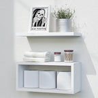 RICHER HOUSE Floating Shelves Bathroom, Above Toilet Bathroom Shelves, Wall by RicherHouse