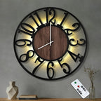 30'' Large Wall Clock with Adjustable Night Light, Glow in The Dark Decorative by Casaformia