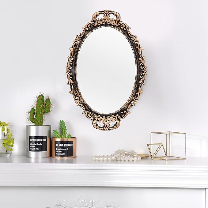 Tstarer Vintage Decorative Gold Framed Mirror, Wall Hanging Mirrors & Tabletop - Image 5