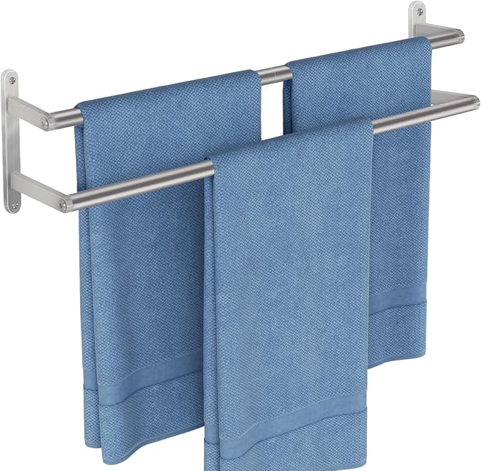 Double Towel Bar, 24Inch Towel Rack by JIAPAIDUO