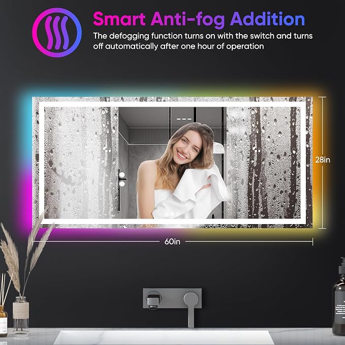 Antok 28"x 60" LED Bathroom Mirror - Image 6