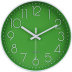jomparis Modern Office Green Decor Wall Clock 12" Silent & Non-Ticking Battery by JOMPARIS