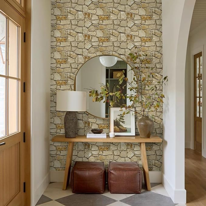 Commomy 12 pcs Faux Stone 3D Wall Panels Peel and Stick - Image 8