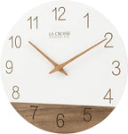 La Crosse Clock 404-3630B 12 inch Ivory Sierra Wood Quartz Analog Wall Clock - Image 2