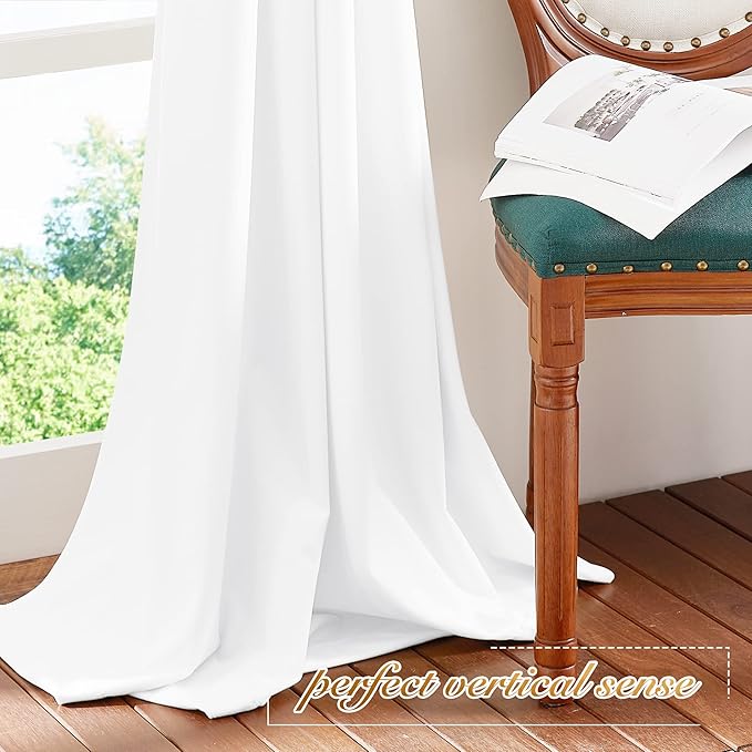 NICETOWN White Velvet Curtains 63 inches - Image 7