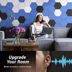 18 Pack High Density Hexagon Acoustic Panels, TONOR 12"x 10"x 0.4" Soundproof - Image 3