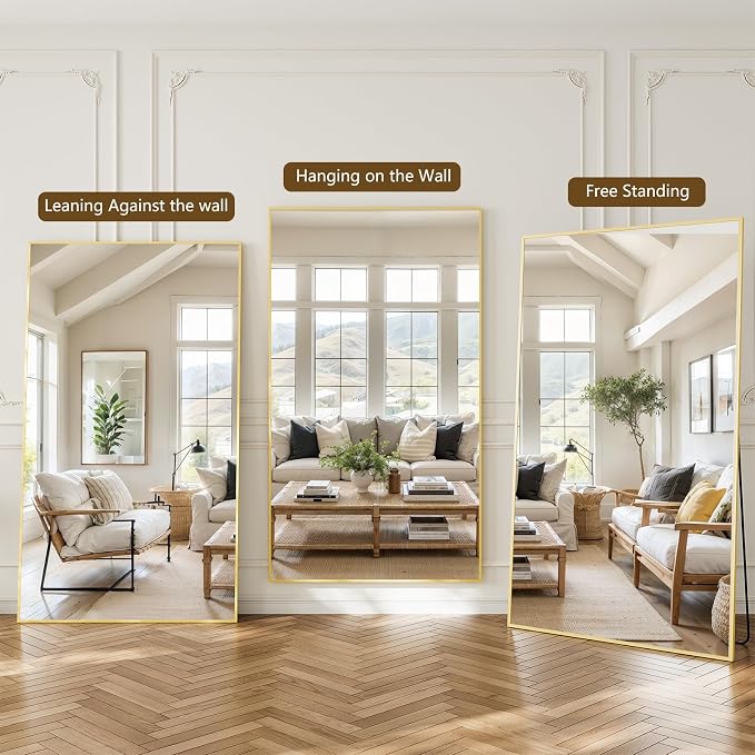 Koonmi 77"x38" Floor Mirror Full Length, Bedroom Floor Body Mirror - Image 8
