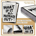 Retro Black And White Newspaper Poster What If It All Works Out Canvas Wall Art - Image 2