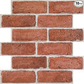 COMSTICKC 3D Red Faux Brick Wall Panel Peel and Stick, Not Real Tile, Small by COMSTICKCDECOR
