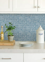 NuWallpaper NU2918 Navy Poplin Texture Peel & Stick Wallpaper - Image 8