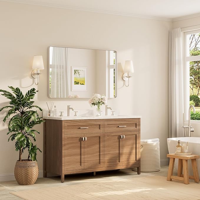 TETOTE Brushed Nickel Bathroom Mirror 48 x 30 Inch - Image 2