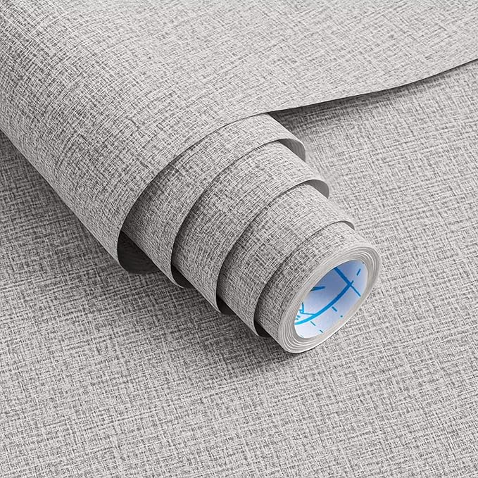 Vinjiasin Grasscloth Peel and Stick Wallpaper Vintage Textured Contact Paper by Vinjiasin