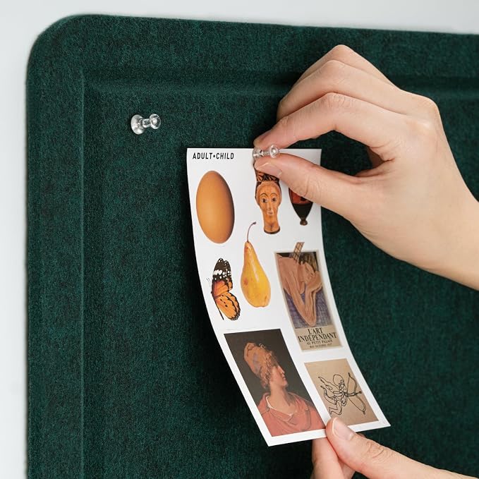 Bulletin Board, 24 x 18 inches Felt Board Decorative Pin Board, Cork Board - Image 2
