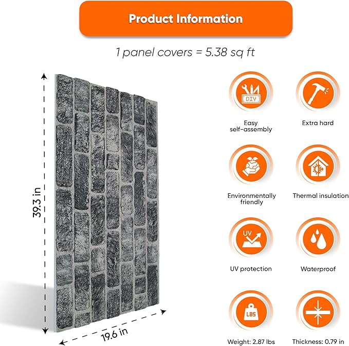 IZODEKOR 3D Wall Panels Brick Effect - Image 3