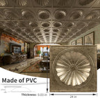 Art3dwallpanels Ceiling Tiles 12 Pack Drop Ceiling Tiles, 24 x 24 Inch High - Image 3