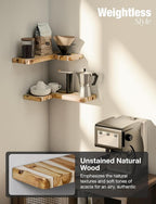 BATODA Acacia Corner Floating Shelves 17“x12”, Wall Shelves - Image 5