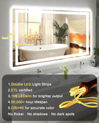 24x30 LED Bathroom Mirror with Lights, Super Bright Front & Backlit Vanity - Image 8