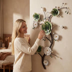 Large 3D Abstract Art Metal Flower Wall Art Main Colors Are White And Blue - Image 5