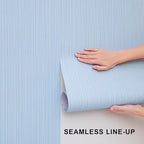 FUKU MON Light Blue Grasscloth Wallpaper Peel and Stick 24" x 394" Thickened - Image 7