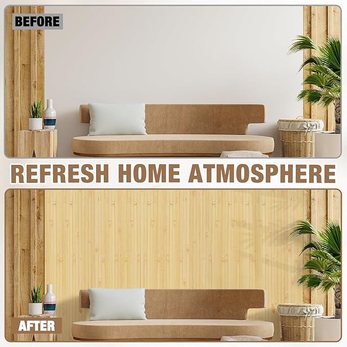 Natural Bamboo Wall Panel for Interior Wall Decor, Pole Wrap Wainscoting - Image 5