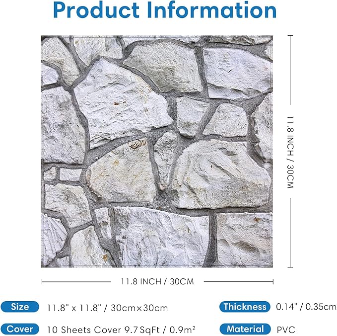 COMSTICKC 3D Faux Stone Wall Panel Peel and Stick Wall Covering, Not Real Stone - Image 5