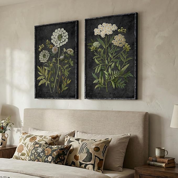Large Framed Vintage Botanical Wall Art - Image 5