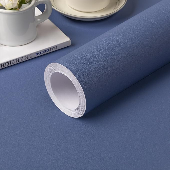 practicalWs Blue Peel and Stick Wallpaper 15.7" x 590.5" Blue Contact Paper by practicalWs
