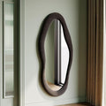 Honyee 55" x 24" Wavy Mirror, Flannel Wrapped Wooden Frame, Irregular Hanging by Honyee