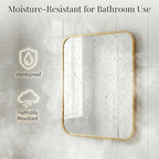 30x36 Inch Matte Gold Bathroom Vanity Mirrors | Flush Mount Deep Set Metal Wall - Image 4