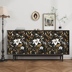 Laatse Black White Floral Wallpaper Peel and Stick, Dark Gold Vintage Contact - Image 3
