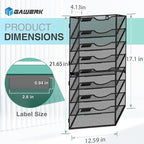 Gawerk 8-Tier Wall File Organizer Hanging Wall File Holder Wall Mount Paper - Image 2