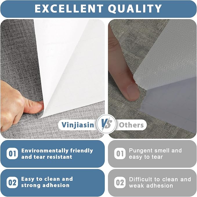 Vinjiasin Grasscloth Peel and Stick Wallpaper Vintage Textured Contact Paper - Image 5