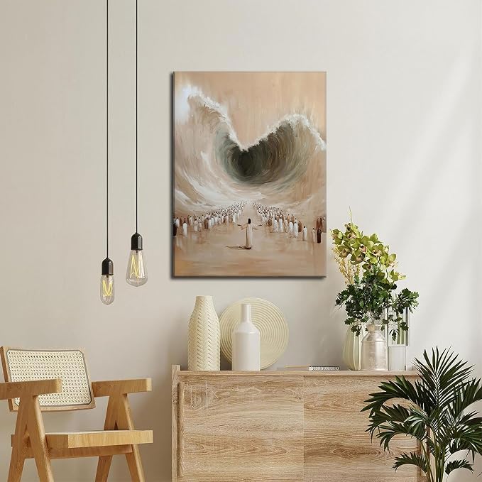 Moses Parting the Red Sea Canvas Wall Art Modern Christian Bible Stories Wall - Image 3