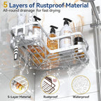 YASONIC Shower Caddy Corner, No Drilling Shower Organizer Corner - Image 6