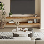 Fixwal Wood Floating Shelves for Wall, Bathroom and Kitchen, Wall Shelves for - Image 2