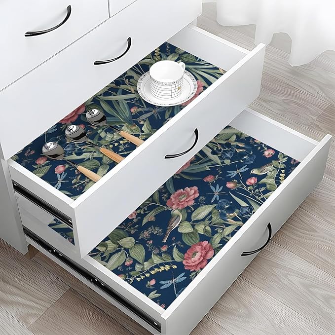 Floral Peel and Stick Wallpaper Bird and Floral Contact Paper 16.9inch x - Image 2
