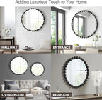 Madison Park Round Mirror, Metal Frame Circle Mirror 36 inch, Wall Art Decor - Image 4
