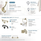 Amerock H55465BBZ | Adare Double Prong Decorative Wall Hook | Golden Champagne - Image 6