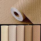 Haimin Fabric Wallpaper Textured Contact Paper Grasscloth Peel and Stick Faux - Image 7