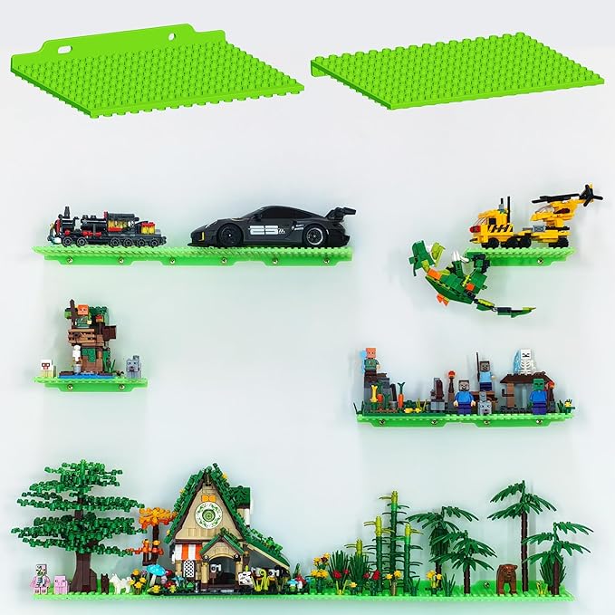 12 Wall Display Shelf for Lego Bricks, 4x5 inch Dual-Sided Floating Shelves by Unknown