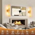 Morauroral Gold Battery Operated Wall Sconces Set of 2, Rechargeable Wall Lights - Image 4