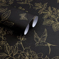 Froluya Black and Gold Wallpaper Peel and Stick Wallpaper 17.7"x590.5" Vintage by Froluya