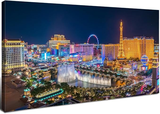 AIYISU Las Vegas Wall Art Skyline Cityscape Picture Wall Decor City Lconic by HOME