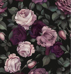 Purple Pink Rose Wallpaper Peel and Stick Vintage Floral Contact Paper 17.5in by Laatse