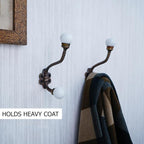 Indian Shelf Pack of 12 Heavy Duty Double Prong White Decorative Coat Hooks - Image 2