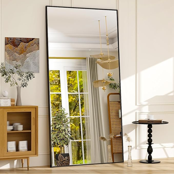 GLSLAND 76"x34" Full Length Mirror Oversize Rectangle Full Body Mirror Aluminum by GLSLAND